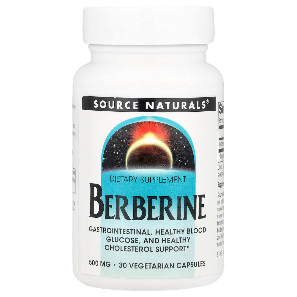 Source Naturals, Берберин, 500 мг, 30 вегетарианских капсул