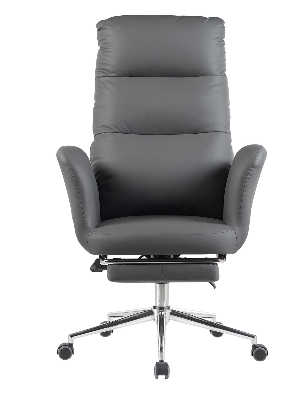 Кресло руководителя TopChairs Solid NC с оттоманкой серый