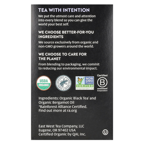 Choice Organics, Black Tea, Earl Grey, 16 чайных пакетиков, 32 г (1,12 унции)