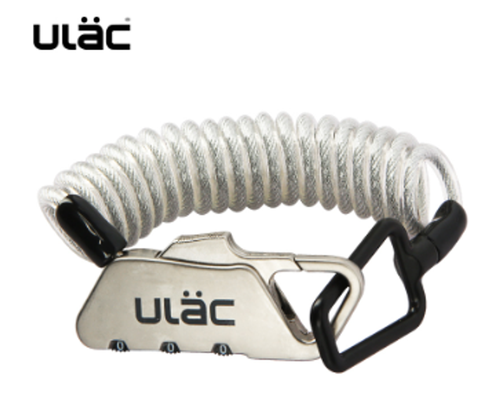 Замок велосипедный ULAC K-2S, 4*1200 мм. Материал: сплав цинка (прозрачный)