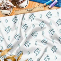 Ткань интерлок полупрозрачные акварельные листья