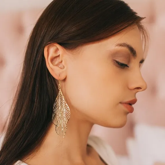 Серьги висячие &quot;Шелест&quot; листопад, цвет МИКС