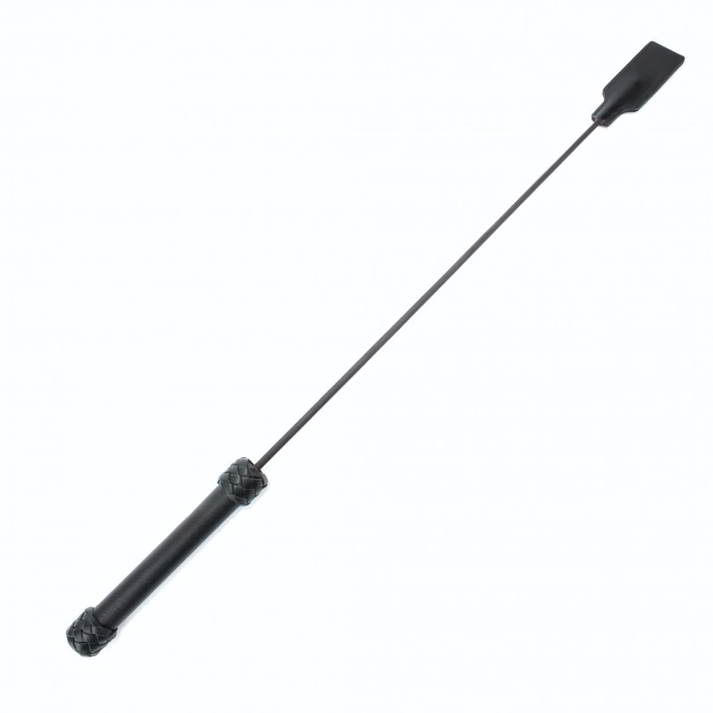 Чёрный кожаный стек - 77 см. (Цвет: черный)