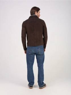 Кожаная куртка демисезонная замшевая джинсовка