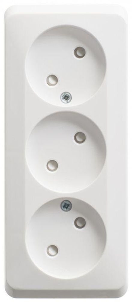 Розетка 3-м ОП Этюд 16А IP20 250В без заземл. защ. шторки бел. SE PA16-010B