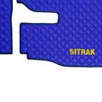 Ковры Sitrak MAX (экокожа, синий, синий кант, желтая вышивка)