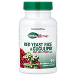 NaturesPlus, Herbal Actives, красный ферментированный рис и Gugulipid®, 60 капсул