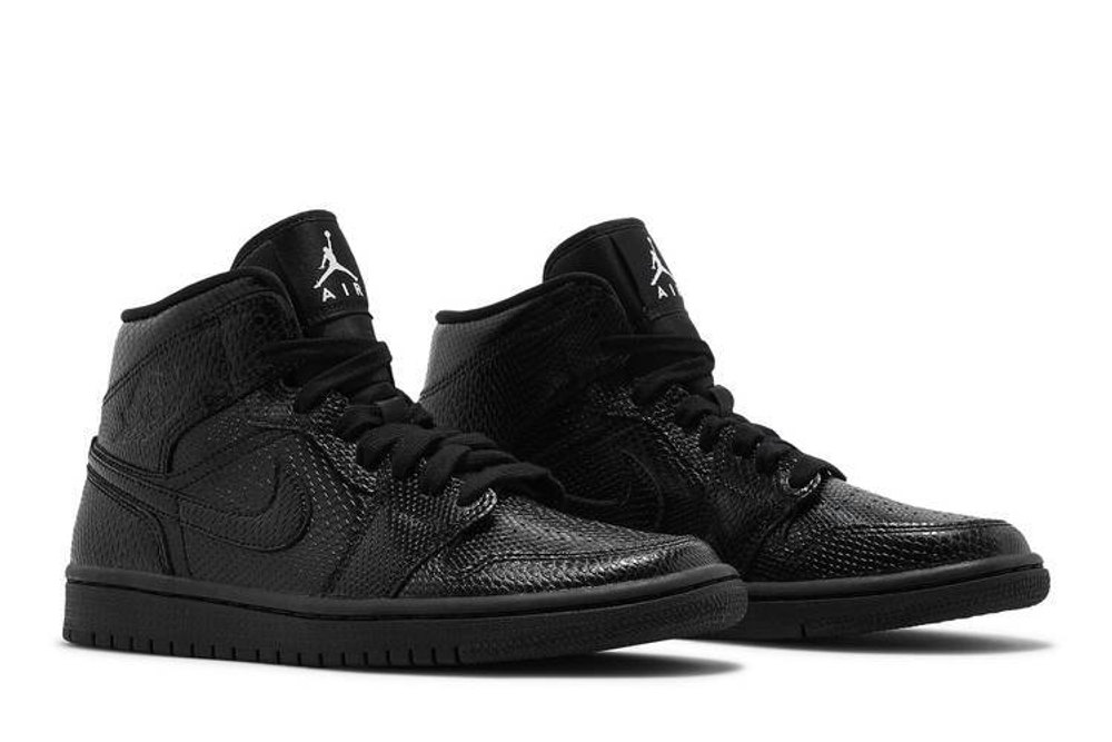 Кроссовки Jordan Air Jordan 1 Mid "Black Snakeskin" (Женская размерная сетка)