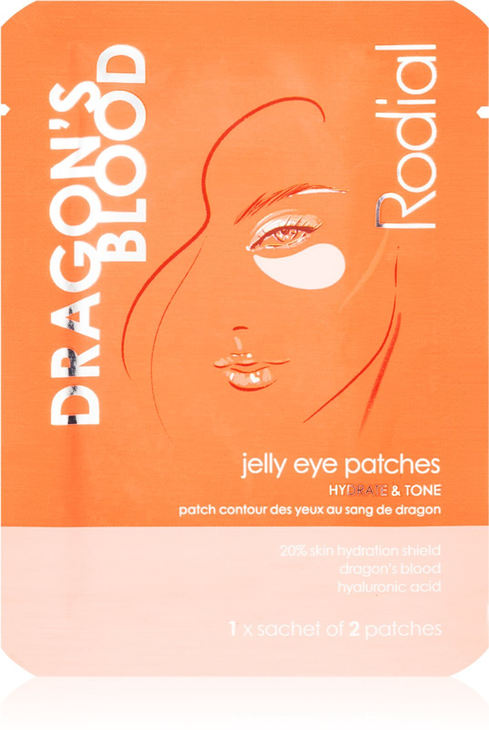 Rodial Dragon's Blood Jelly Eye Patches - гидрогелевая маска вокруг глаз для увлажнения и укрепления кожи /  1 szt.   / GTIN 5060725470637