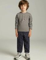 1404 Лонгслив детский пике серо/белая полоска (60-116)