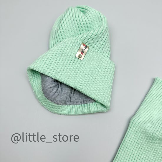 Шапка со снудом, Нежная мята