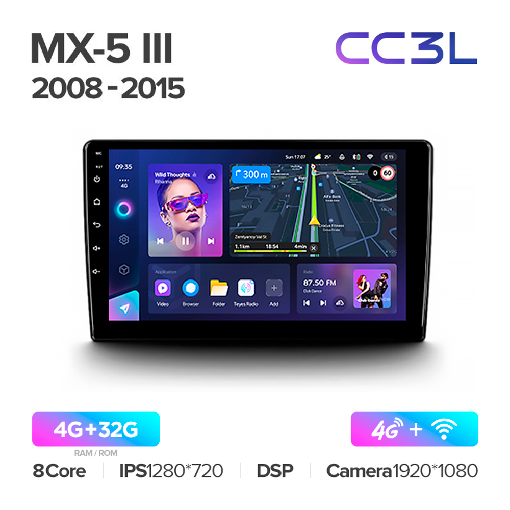 Teyes CC3L 9"для Mazda MX-5 III 3 NC 2008-2015
