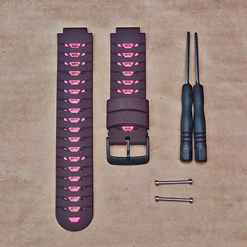 Ремешок для Garmin Forerunner 735XT / 220 / 230 / 235 / 620 / 630 силиконовый двухцветный (Темно-лиловый / Розовый)