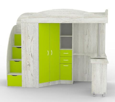 Кровать-чердак КарИВи Юниор 4 Винтерберг Лайм