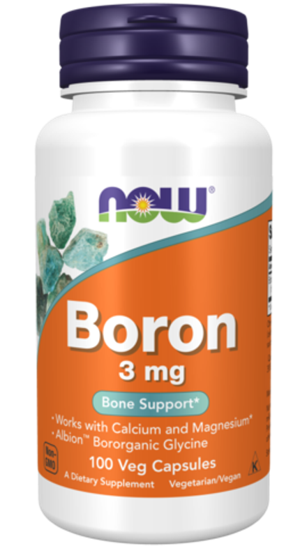 NOW Foods, Бор 3 мг, Boron 3 mg, 100 вегетарианских капсул