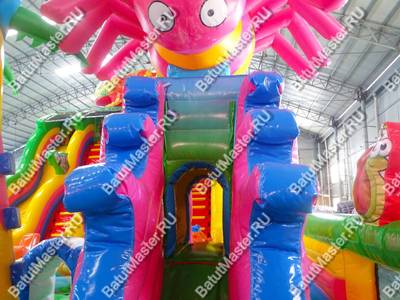 Надувной батут "Хамелеон и динозавры" 17*9*9 м, 2 модуля