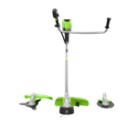 Триммер аккумуляторный Greenworks TB201H, 82V, 2,0 кВт, 46 см, c трехлопастным ножом и кусторезом, бесщеточный, с 1хАКБ 8 Ач и ЗУ (2112407UH)