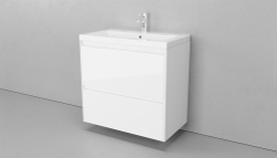 Тумба подвесная VELVEX Klaufs 80.2Y-616.216 с раковиной Cersanit COMO 80