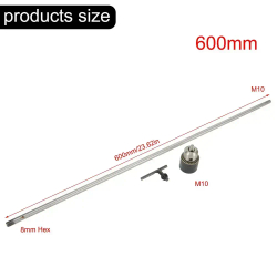 M10Chuck Удлинитель для сверления глубоких отверстий Соединительный стержень Шестигранный удлинитель Держатель 300-600 мм