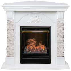 Электрокамин RealFlame Athena Corner GR белый с очагом 3D Olympic