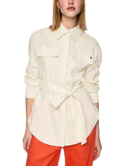 Marc Cain Рубашка из льна с поясом