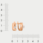 Серьги женские с фианитами из красного золота 585 пробы (арт. Ст-028)