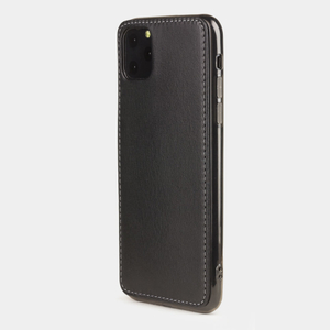 Чехол-накладка для iPhone 11 Pro Max из натуральной кожи теленка, черного цвета