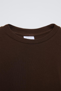 ZARA ЛОНГСЛИВ ИЗ СМЕСОВОЙ ШЕРСТИ С ШАРФОМ, КОРИЧНЕВЫЙ