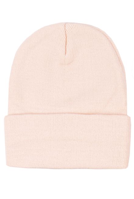 Шапка с подворотом бежевая