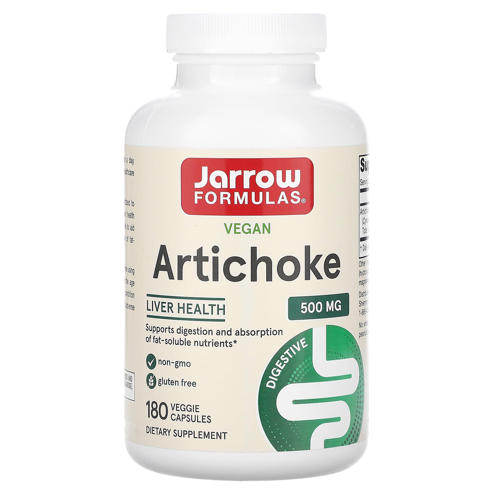 Jarrow Formulas, артишок, 500 мг, 180 растительных капсул