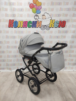 Коляска модульная Indigo Barbara Eco Classic be 04 (св.серая кожа)