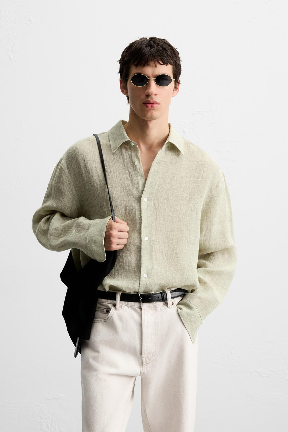 Рубашка relaxed fit из смесового льна