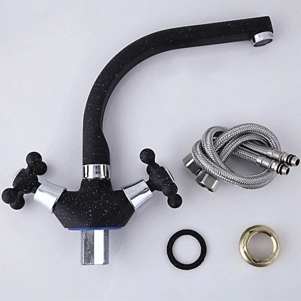 Смеситель для кухни, Frap, с кран-буксой, чер, F5408-7