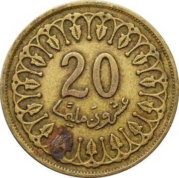 20 миллимов 1960-2005 Тунис