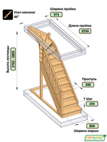 Лестница на второй этаж ЛС-215м Левая