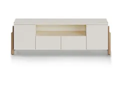 Тумба Basic под ТВ с нишей ширина 170 см (молочный)