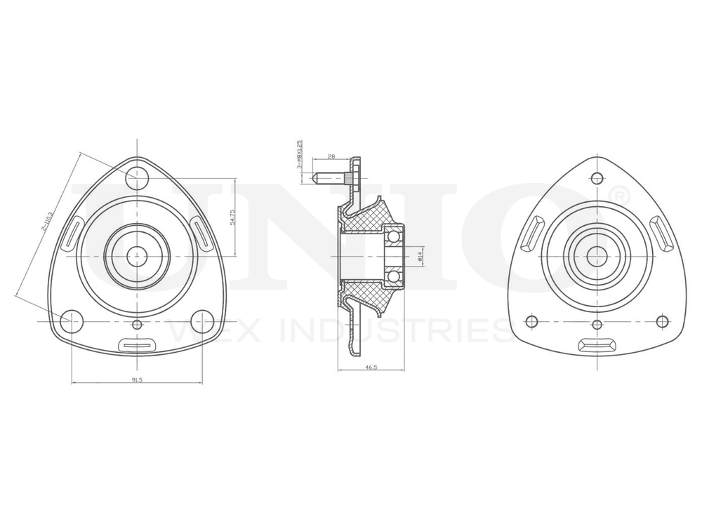 Опора амортизатора передняя UNIO RMP-13154