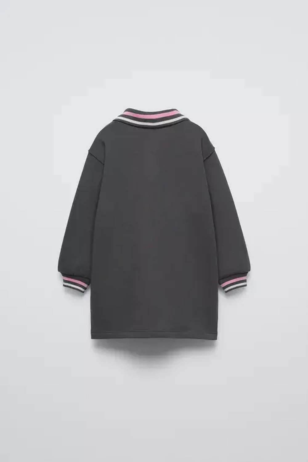 ZARA ПЛАТЬЕ ПОЛО ИЗ МЯГКОЙ ТКАНИ, АНТРАЦИТОВО-СЕРЫЙ