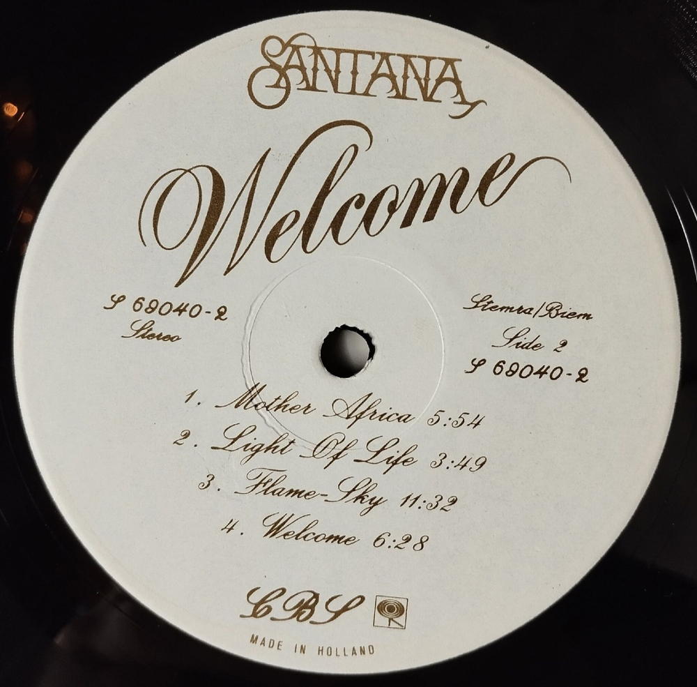 Винтажная виниловая пластинка LP Santana Welcome (Holland 1973)