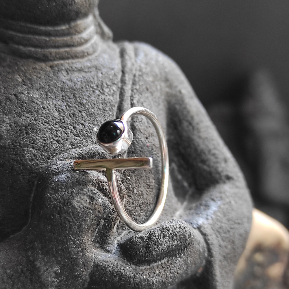 Кольцо ГРАНИЦА, серебро/оникс