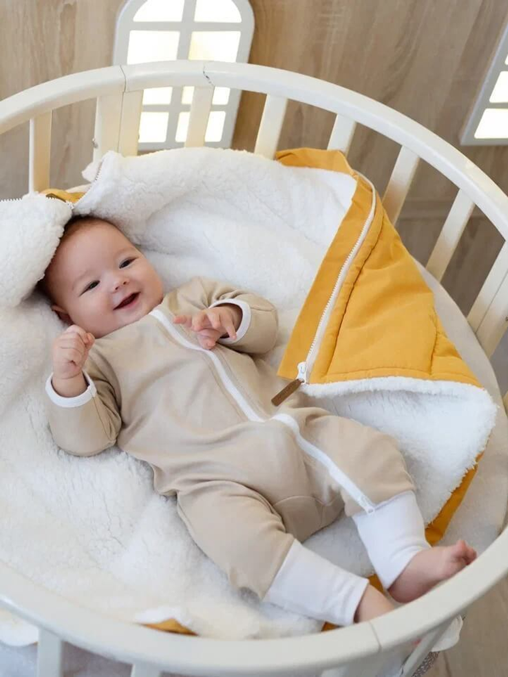 Слип на молнии с отворачивающимися манжетами (топлёное молоко)