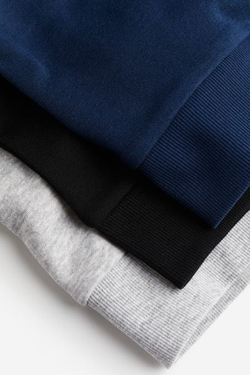 H&M Набор из трех толстовок с длинными рукавами, темно-синий