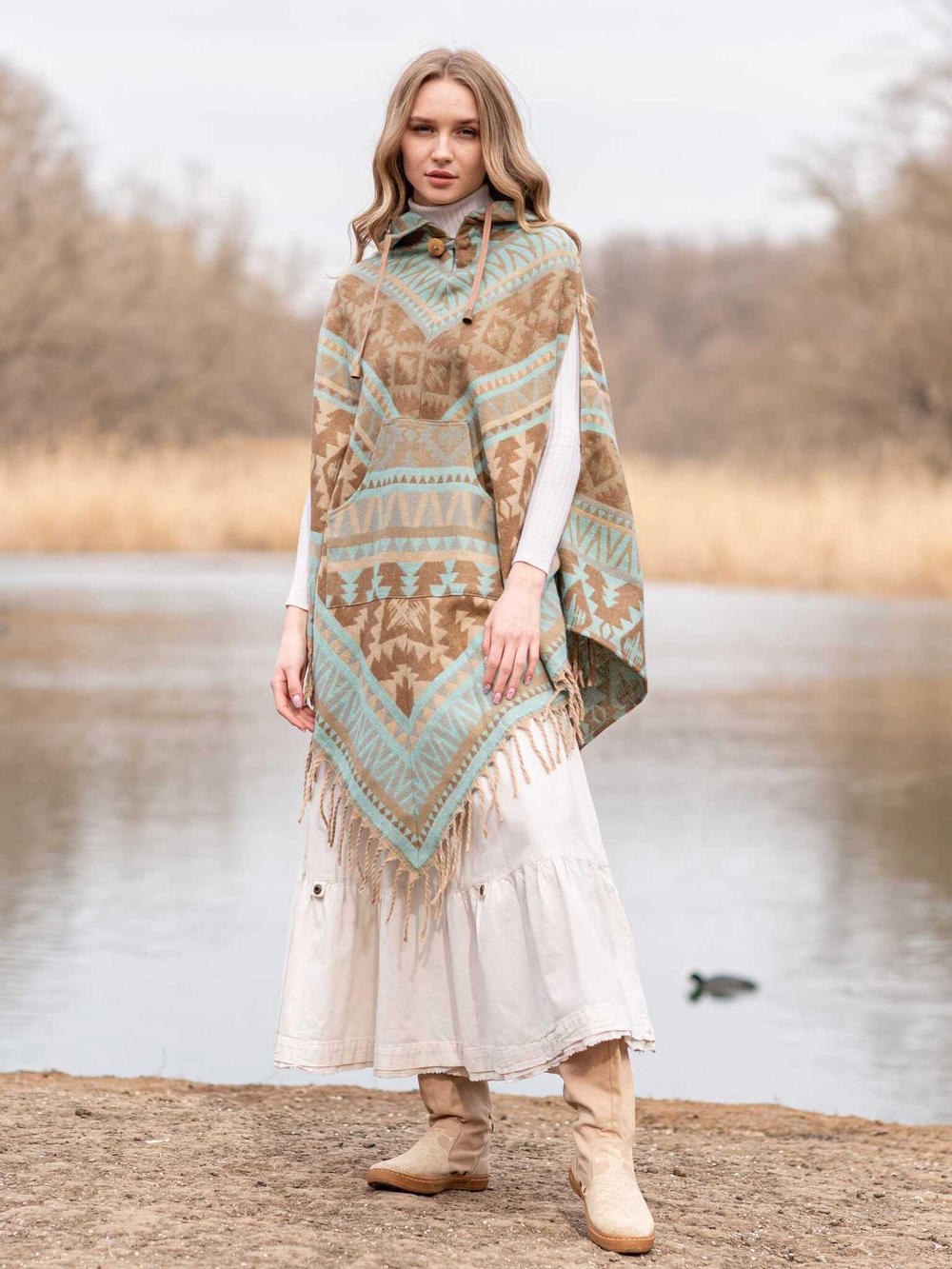 пончо женское