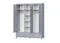 Шкаф Wood 3-х створчатый (серый)