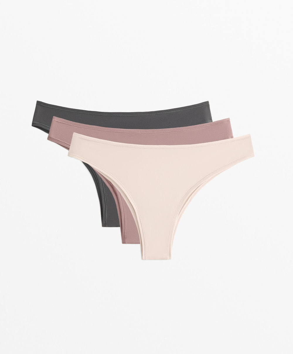 OYSHO Набор из 3 пар трусов-бразильяно, свинцовый