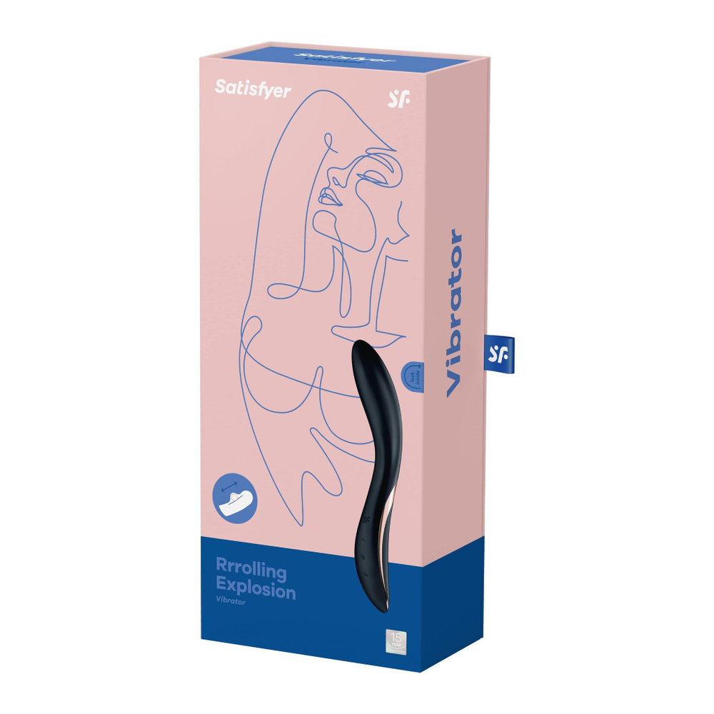 Вибромассажер Satisfyer Rrrolling Explosion с подвижным шариком для стимуляции точки G, черный