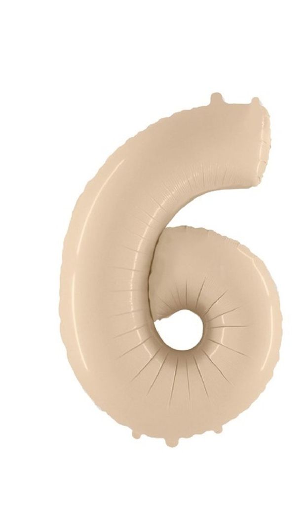 Шар-цифра, фольга, Кремовый "Цифра 9", 102 см (FM) (БГ-60)