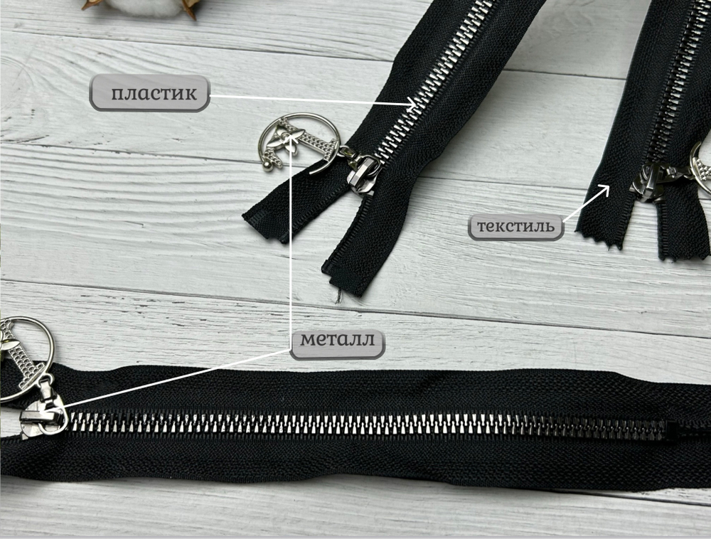 Набор молний ТРАКТОР LV черн 80 см+ 20 см