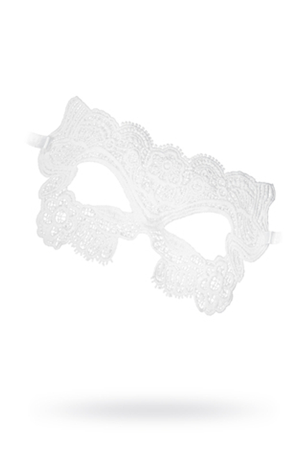 Маска нитяная Eromantica Marquise, текстиль, белая, 17,5 см