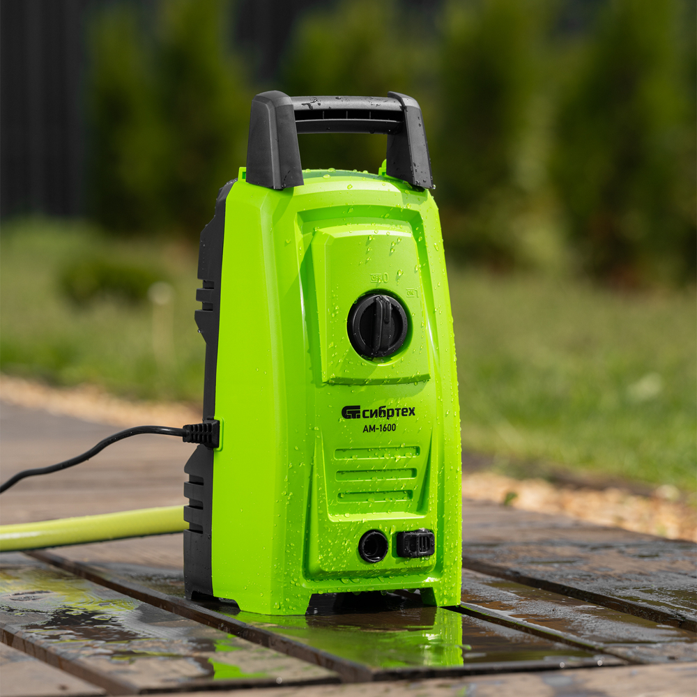 Моечная машина высокого давления АМ-1600, 1600 Вт, 130 бар, 330 л/ч, переносная Сибртех